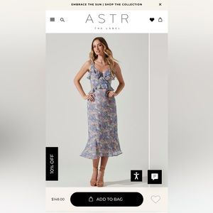 Selling ASTR wildflower ruffle midi dress. Great for summer weddings! Like new